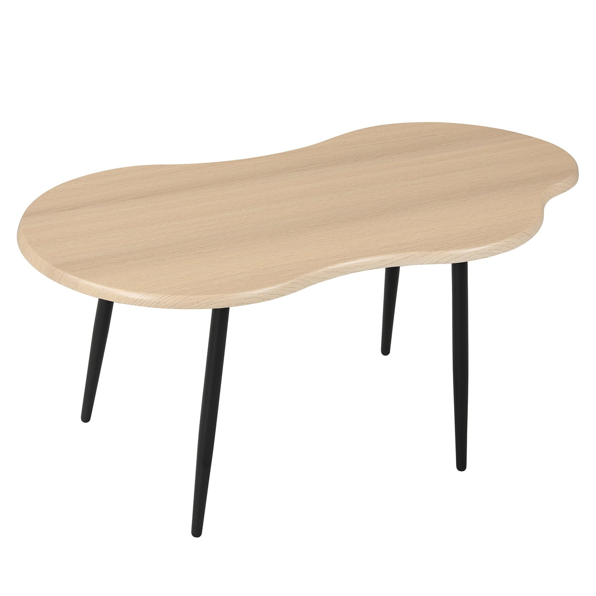 Cloud Shape Coffee Table 39.5 inch Irregular Center Table with Metal Frame-Natural-Coffee Tables-DECOROLALA