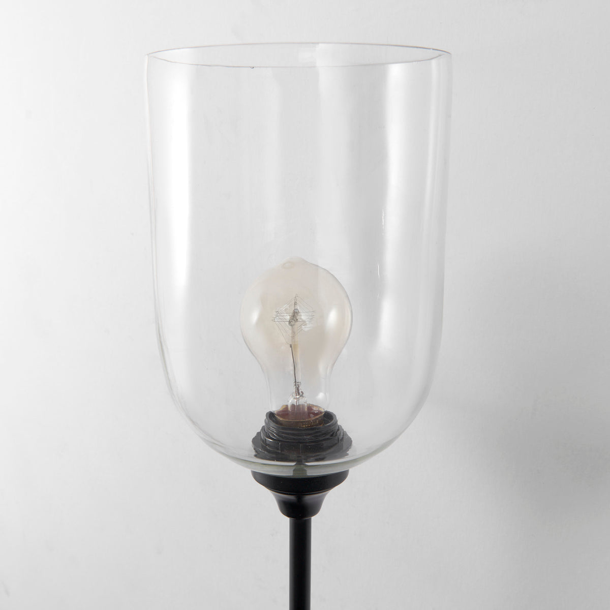 Clyde 6.0L x 8.0W x 37.0H Matte Black W/Glass Round Wall Sconce-Wall Sconces-DECOROLALA
