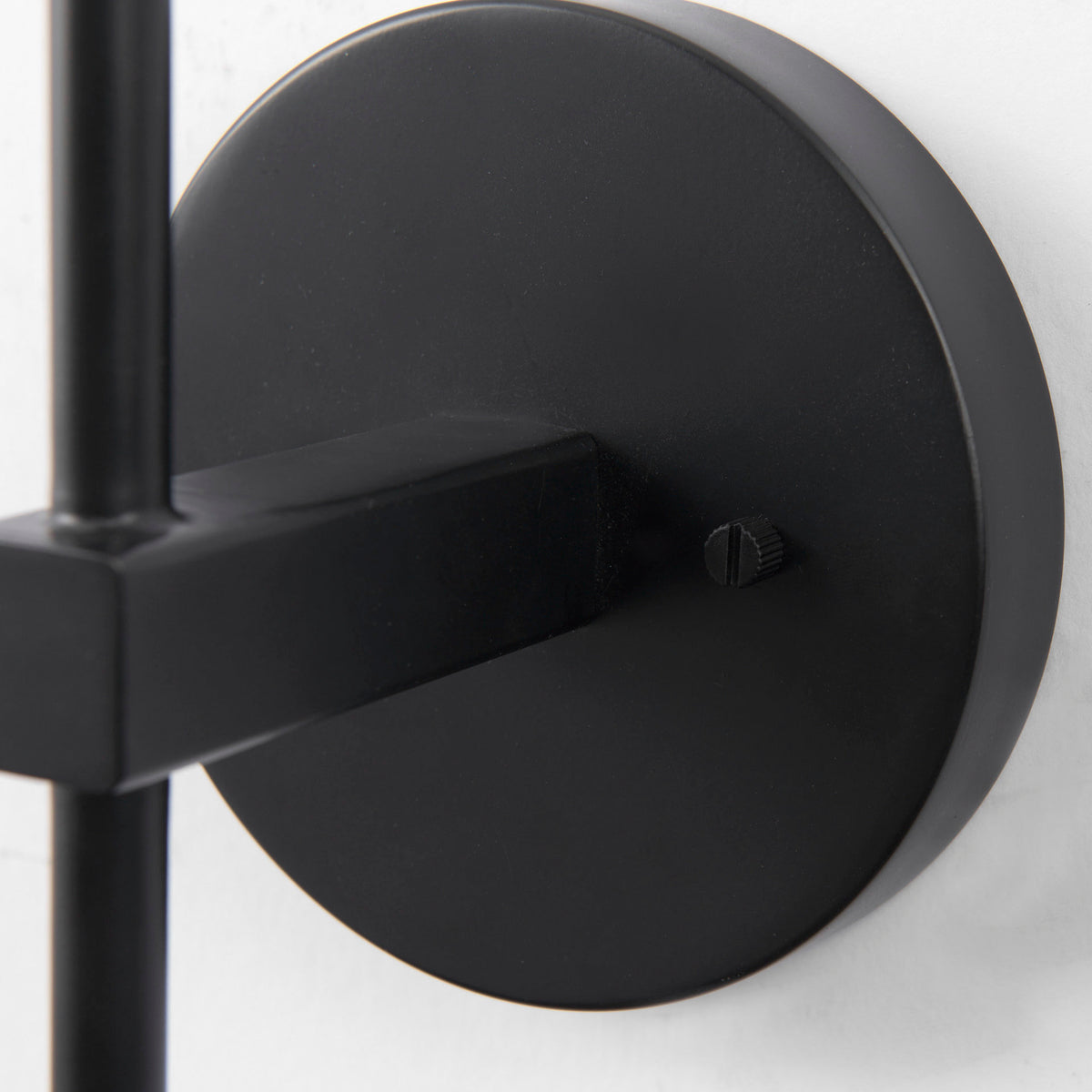 Clyde 6.0L x 8.0W x 37.0H Matte Black W/Glass Round Wall Sconce-Wall Sconces-DECOROLALA