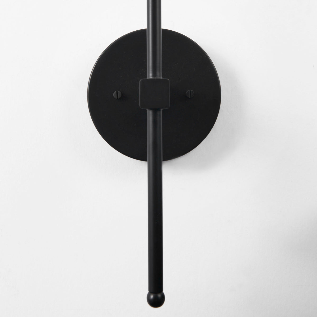 Clyde 6.0L x 8.0W x 37.0H Matte Black W/Glass Round Wall Sconce-Wall Sconces-DECOROLALA
