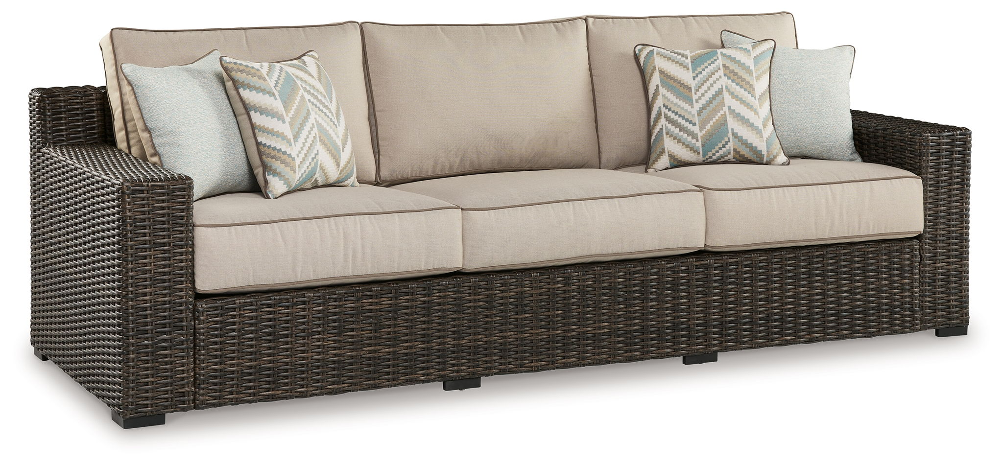 Coastline Bay Outdoor Sofa - Brown Wicker-Sofas-DECOROLALA