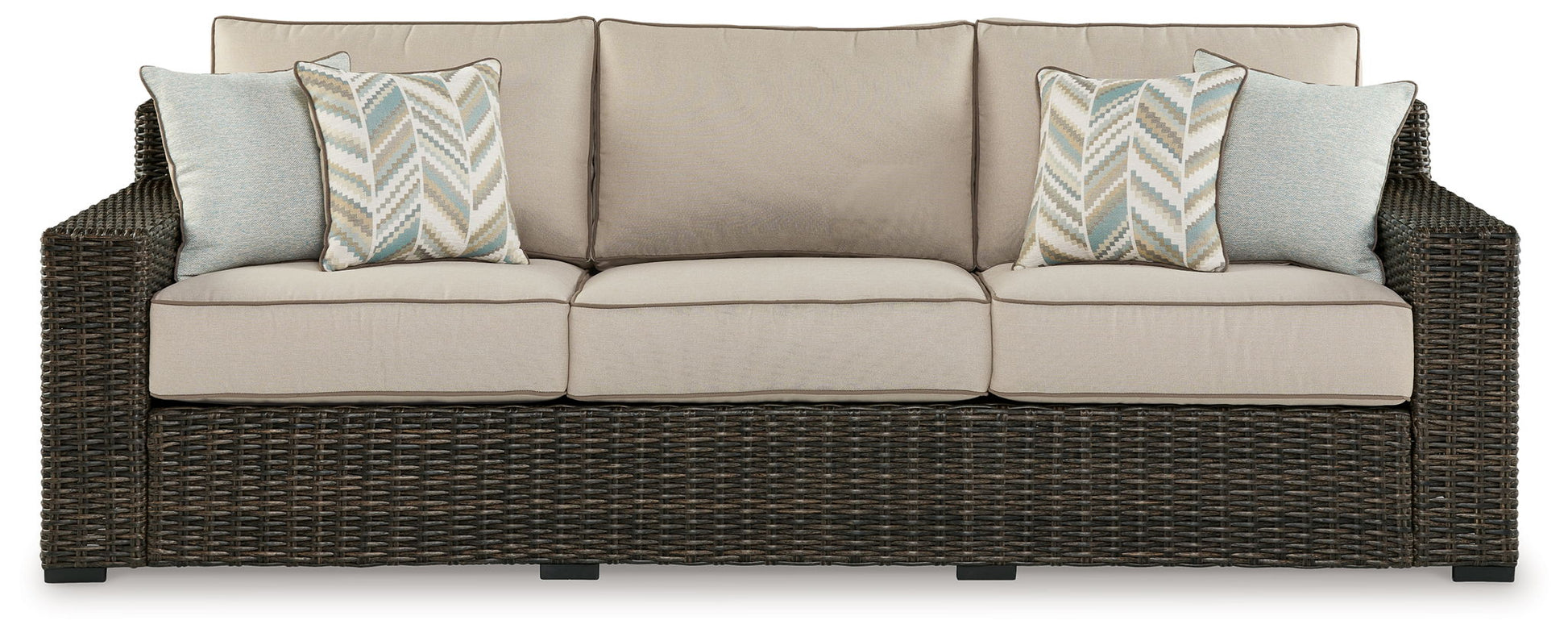 Coastline Bay Outdoor Sofa - Brown Wicker-Sofas-DECOROLALA