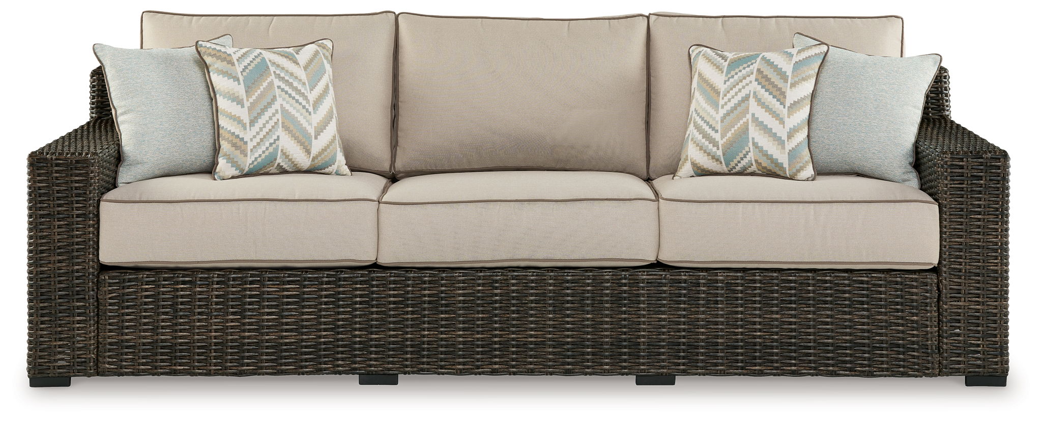 Coastline Bay Outdoor Sofa - Brown Wicker-Sofas-DECOROLALA
