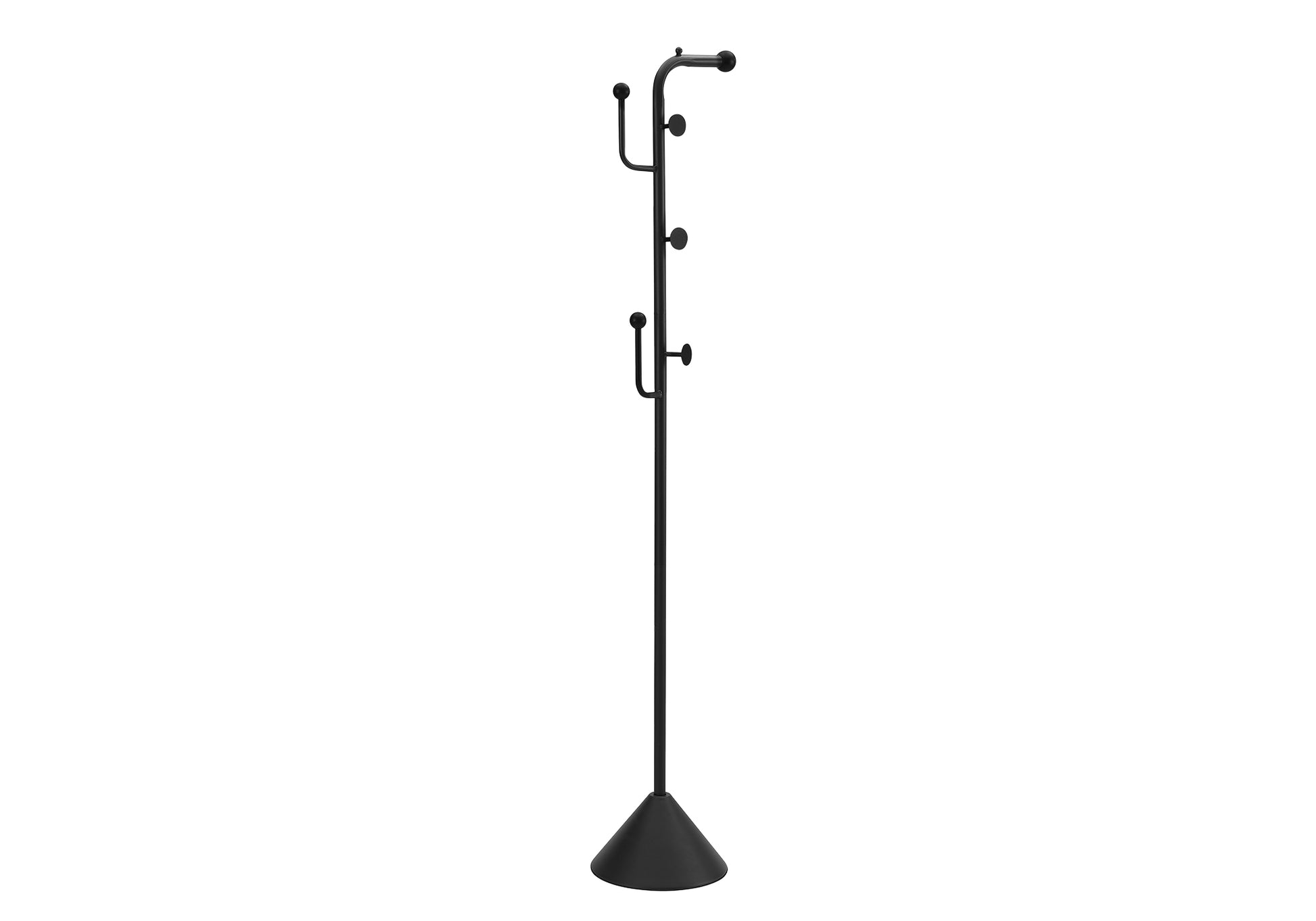Coat Rack, 66"H, Hall Tree, 6 Hooks, Entryway, Bedroom, Black Metal, Contemporary-DECOROLALA