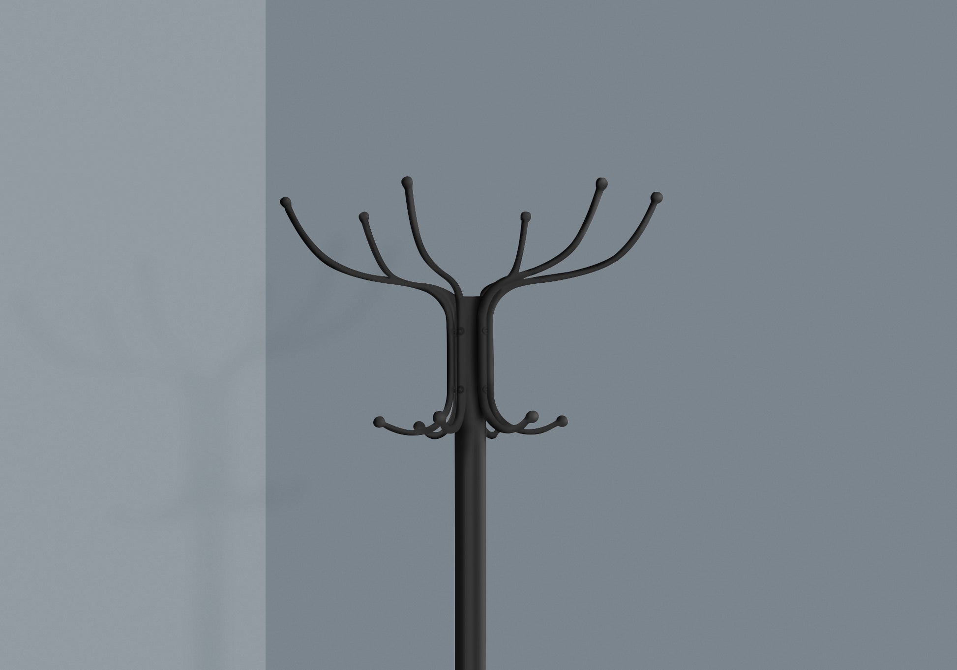 Coat Rack 70"H White Metal with Umbrella Holder 12 Hooks-Coat Rack-DECOROLALA