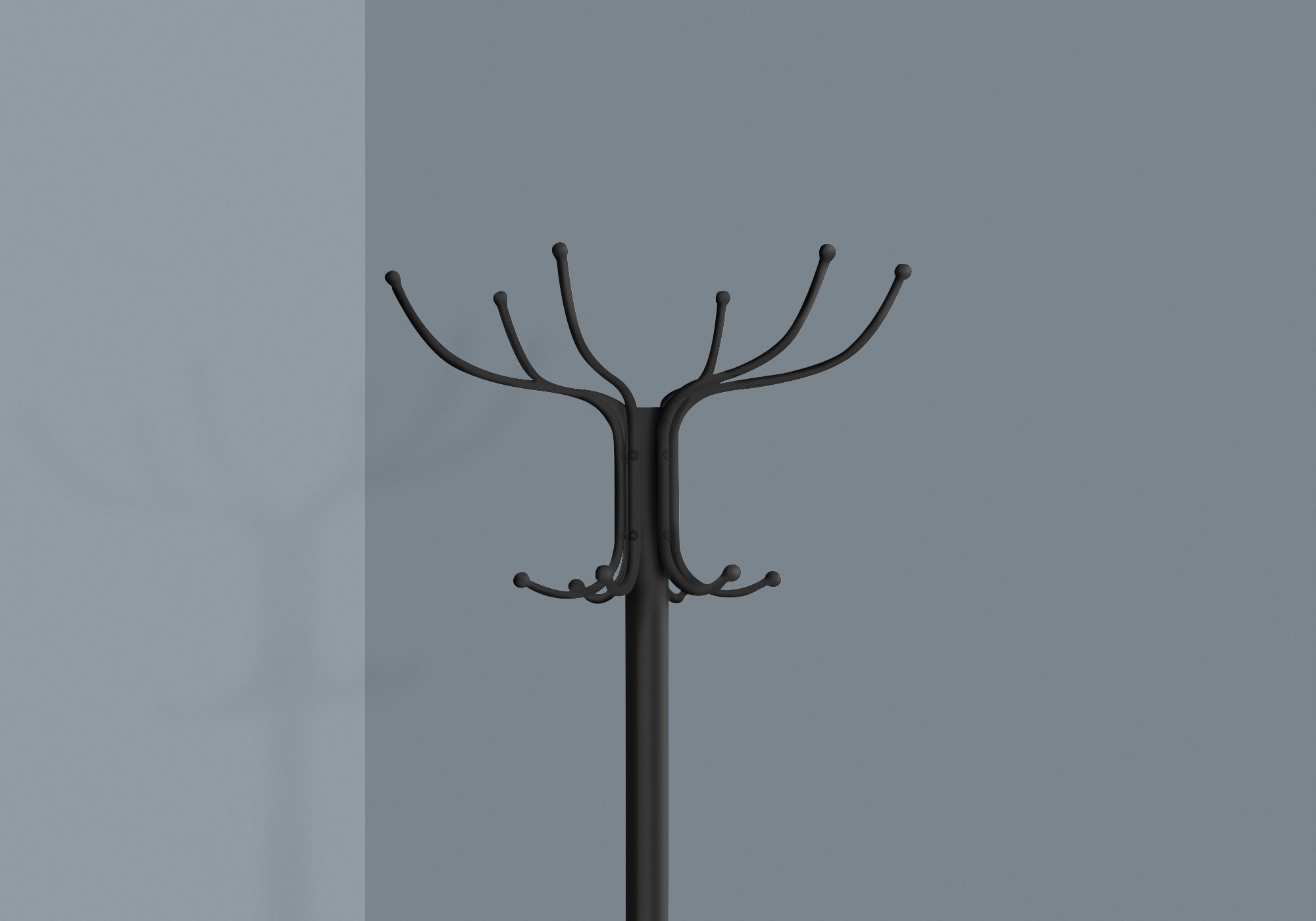 Coat Rack 70"H White Metal with Umbrella Holder 12 Hooks-Coat Rack-DECOROLALA