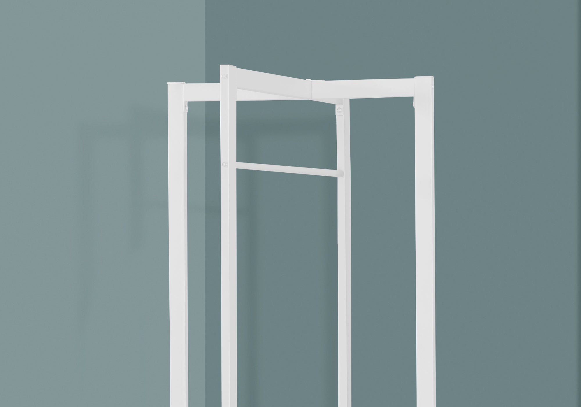 Coat Rack 72"H White Metal with Extra Bar-Coat Rack-DECOROLALA