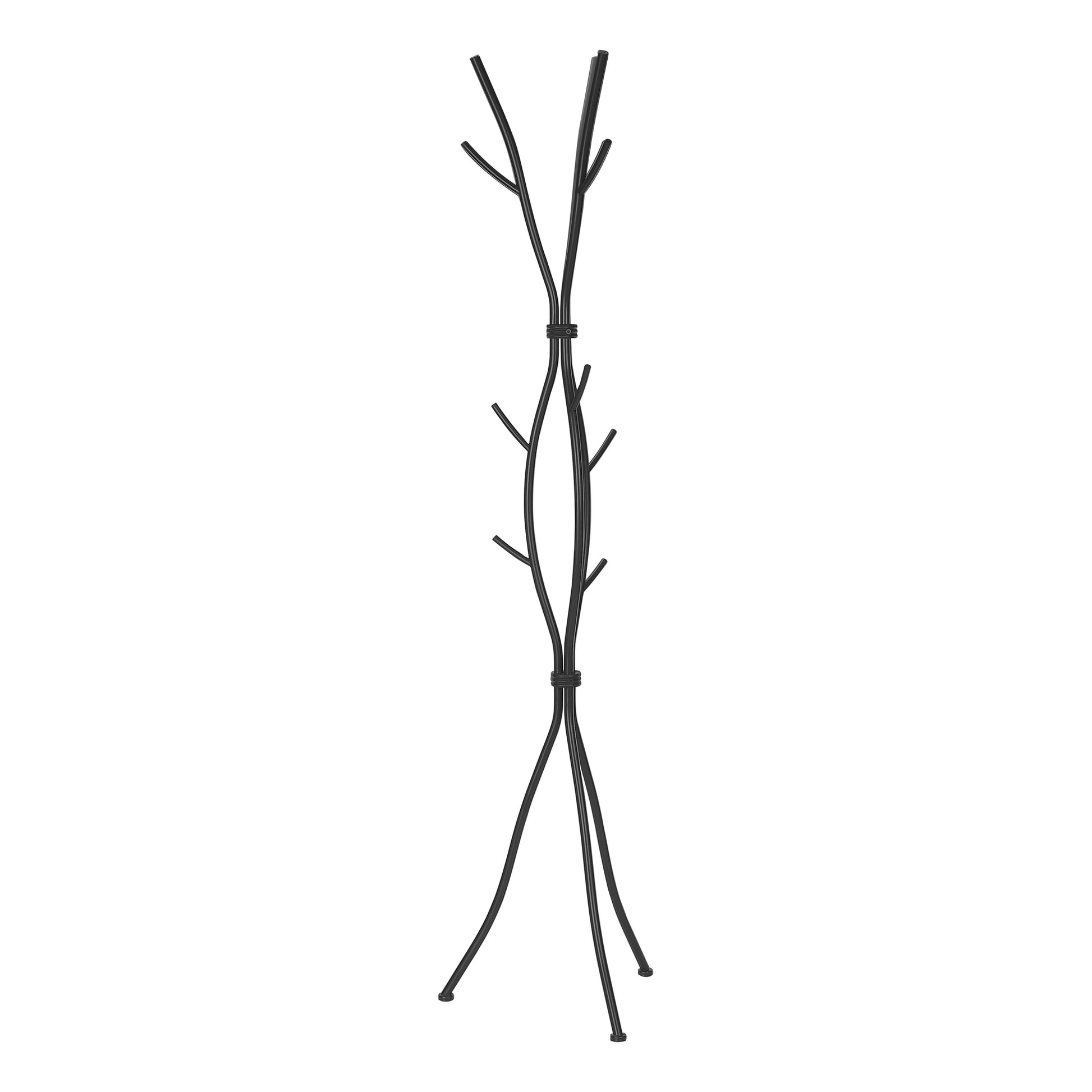 Coat Rack 74"H Hammered Silver Metal 8-Hook-Coat Rack-DECOROLALA