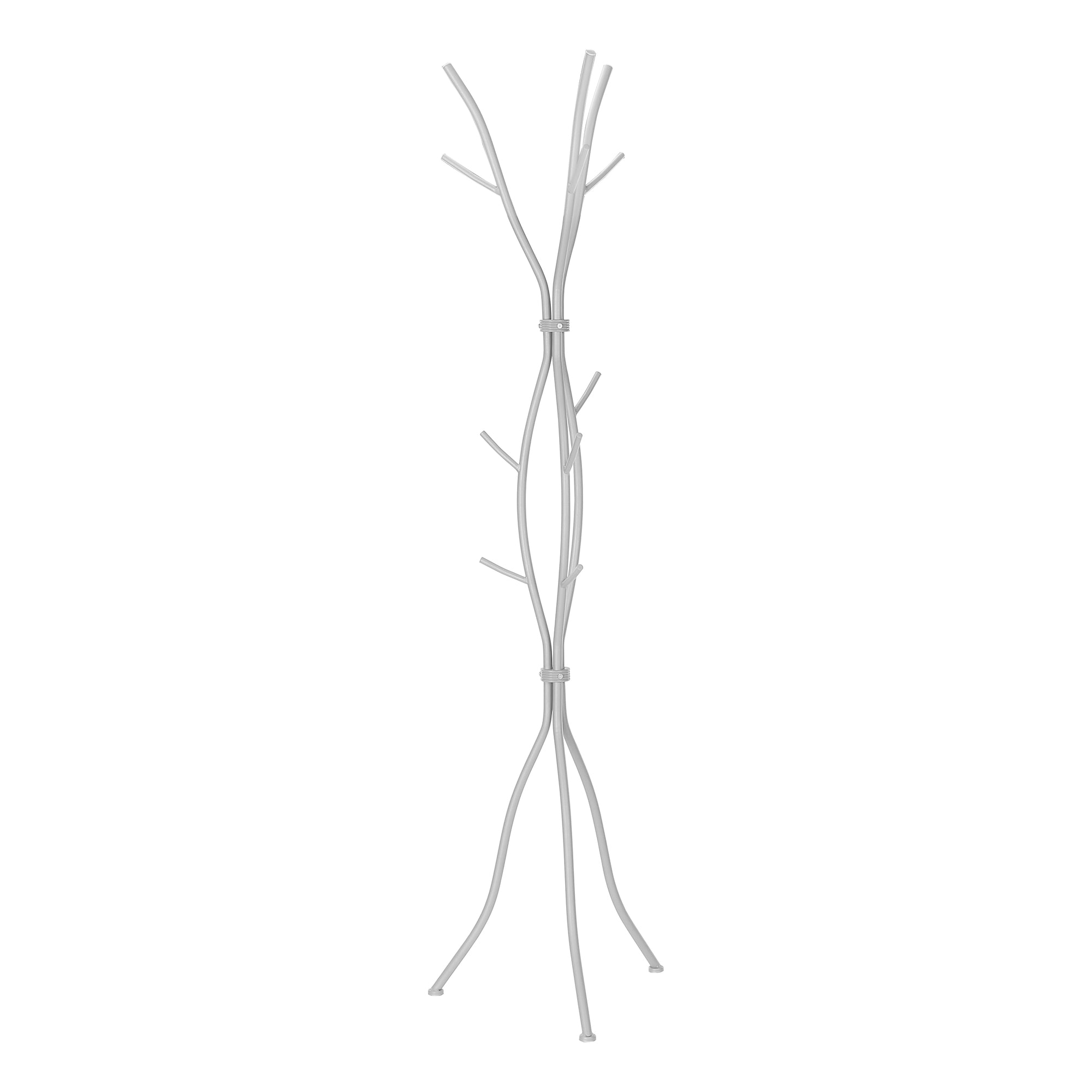 Coat Rack - 74"H / Hammered Silver Metal-Coat Rack-DECOROLALA