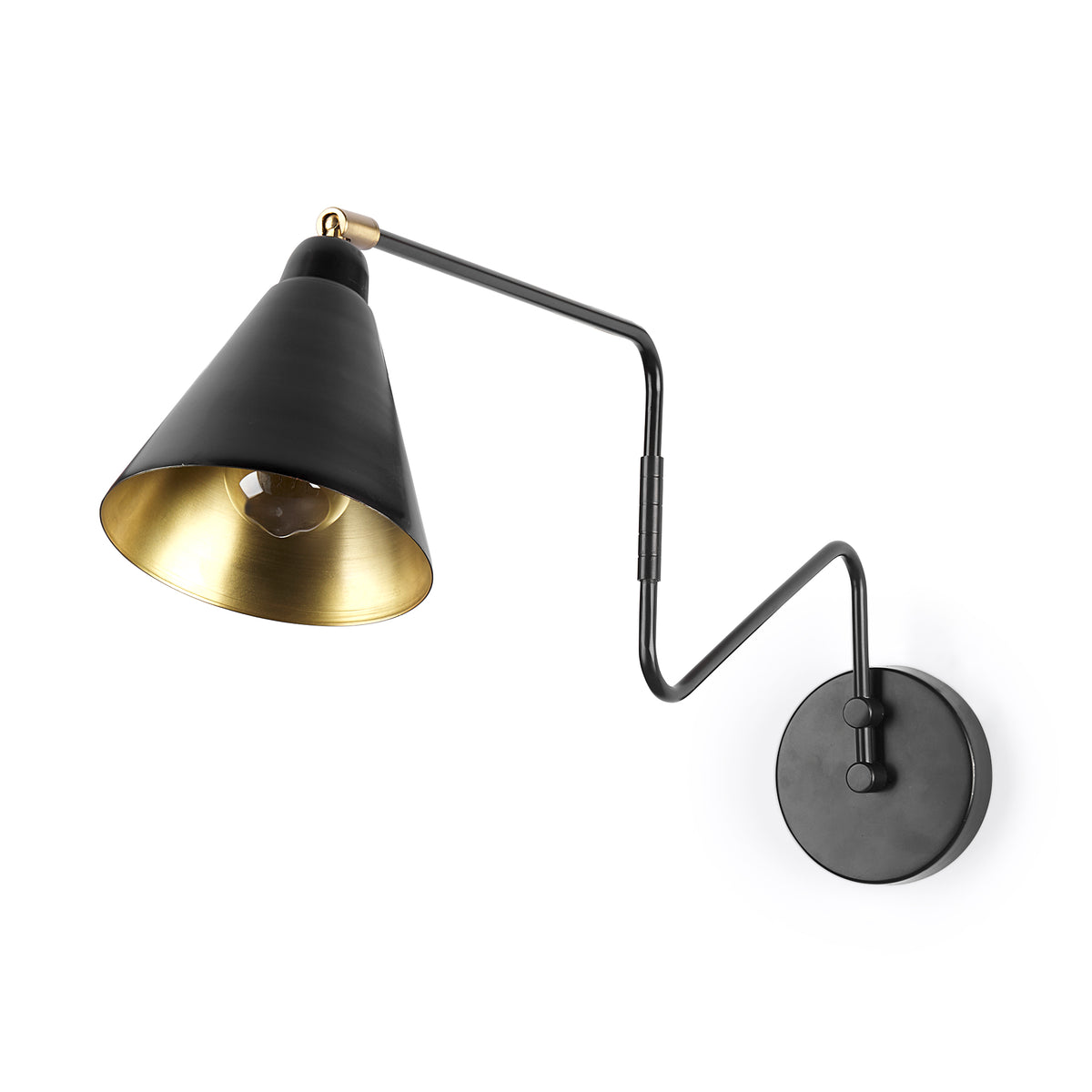 Cobalt 6L x 32W Black Metal Cone Shaped Swivel Wall Sconce-Wall Sconces-DECOROLALA