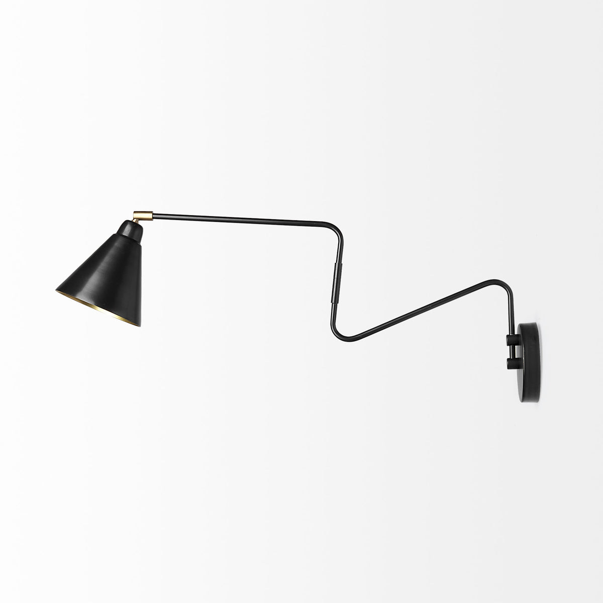 Cobalt 6L x 32W Black Metal Cone Shaped Swivel Wall Sconce-Wall Sconces-DECOROLALA