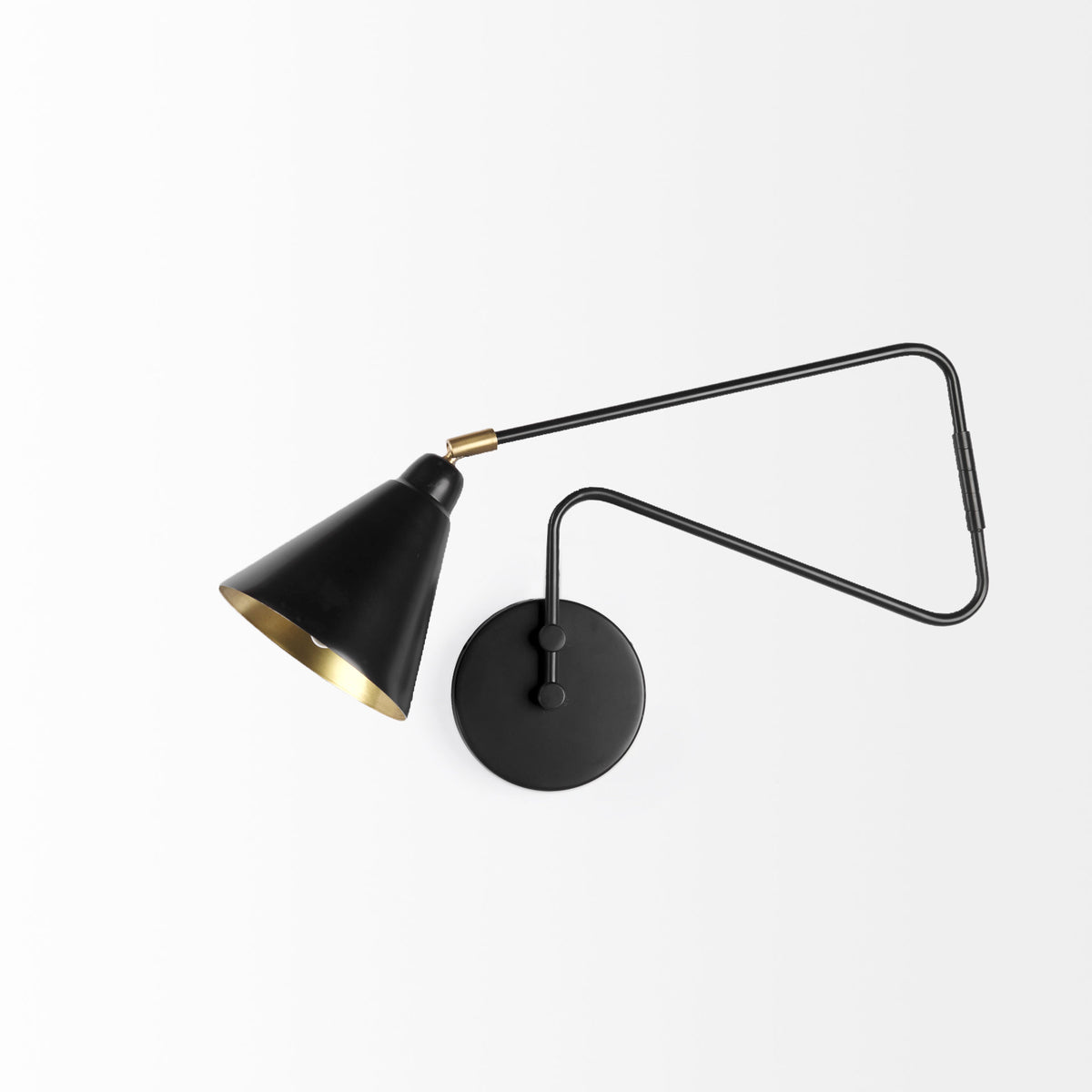 Cobalt 6L x 32W Black Metal Cone Shaped Swivel Wall Sconce-Wall Sconces-DECOROLALA