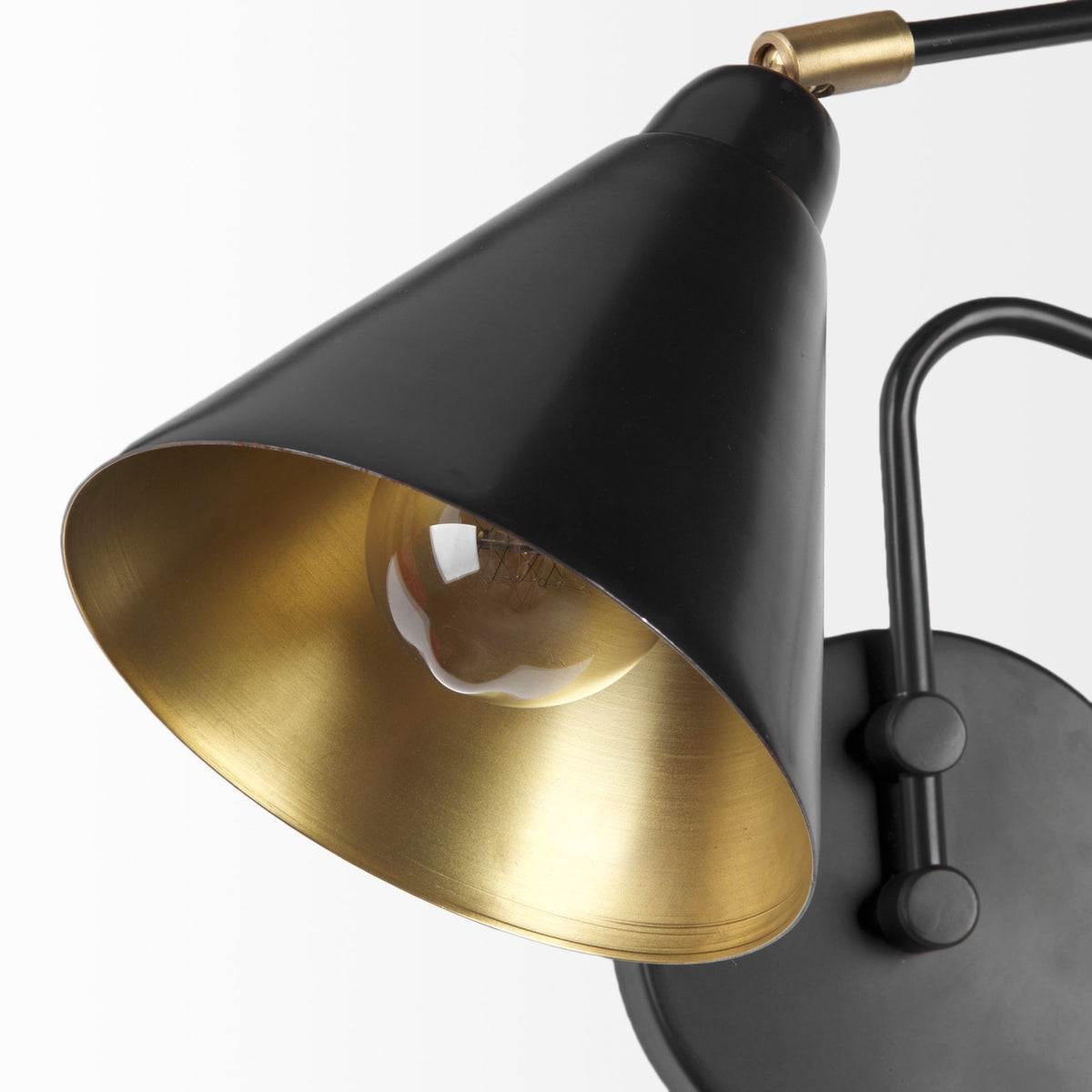 Cobalt 6L x 32W Black Metal Cone Shaped Swivel Wall Sconce-Wall Sconces-DECOROLALA