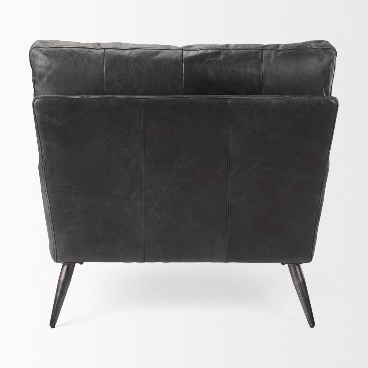 Cochrane Black Leather Armchair - 34.5" Wide-Chairs-DECOROLALA