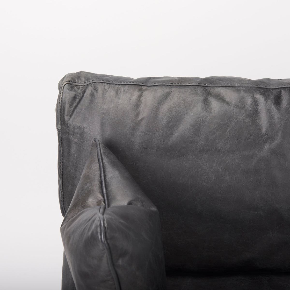 Cochrane Black Leather Armchair - 34.5" Wide-Chairs-DECOROLALA