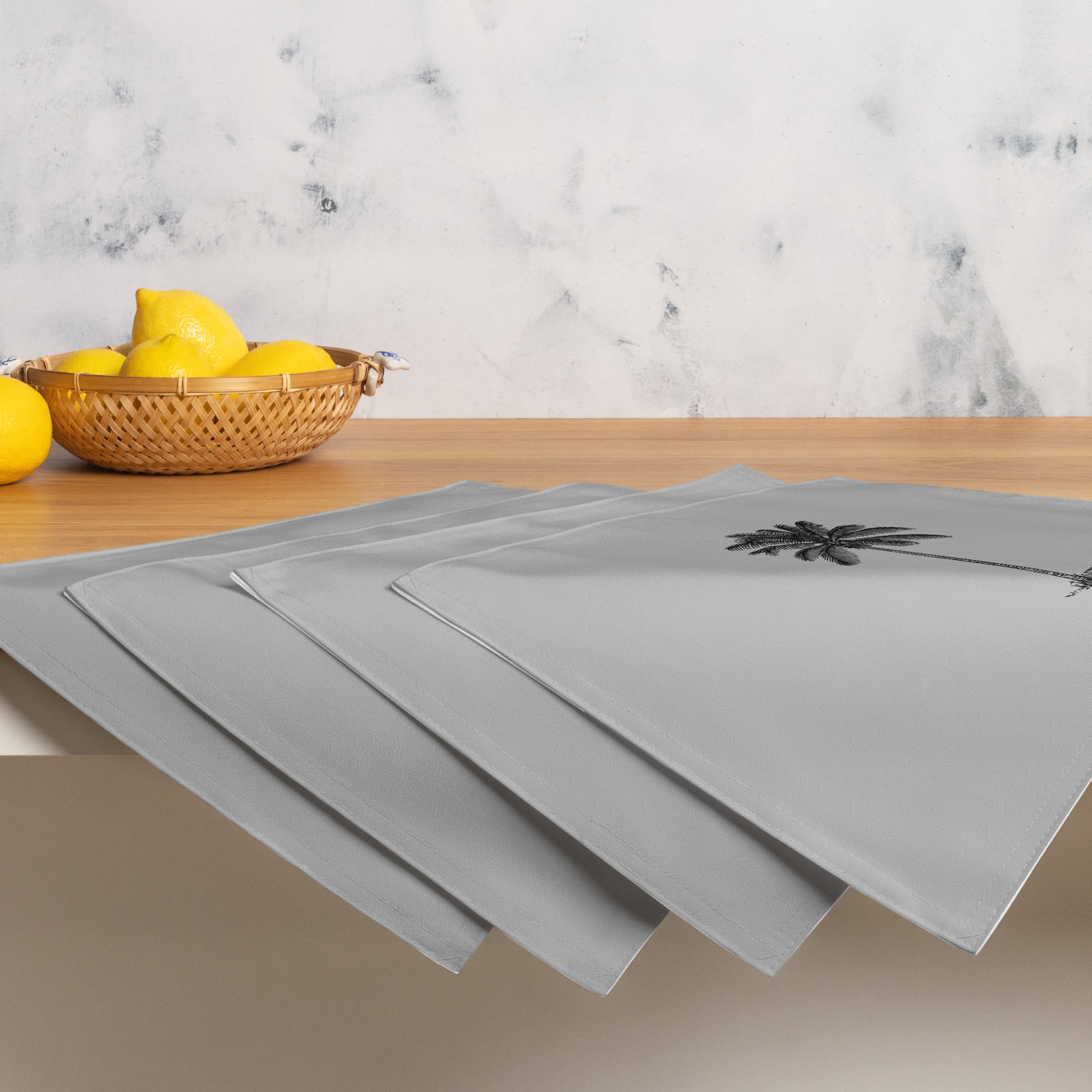 Coco Palm Placemat Set - Grey-Dining Room & Kitchen-DECOROLALA