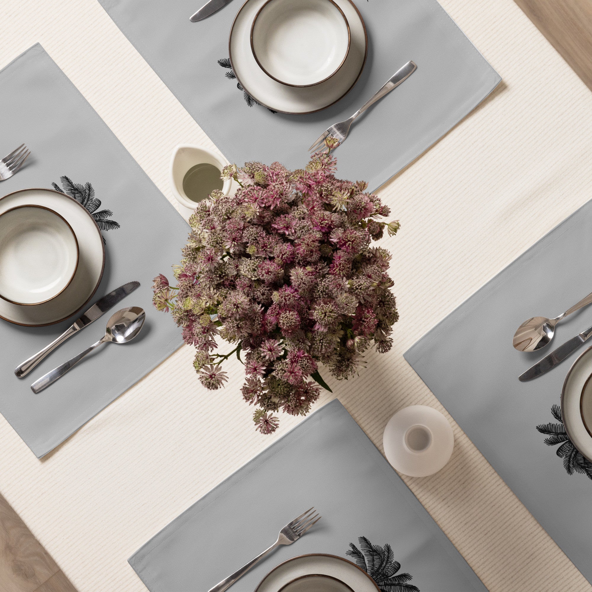 Coco Palm Placemat Set - Grey-Dining Room & Kitchen-DECOROLALA