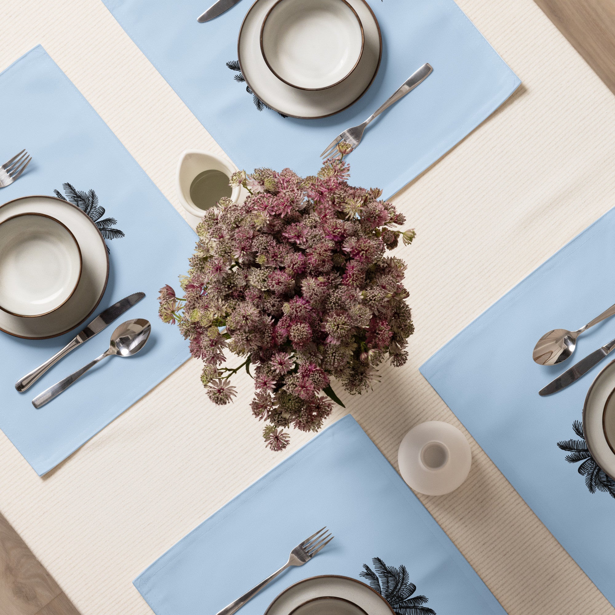 Coco Palm Placemat Set - Pattens Blue-Dining Room & Kitchen-DECOROLALA