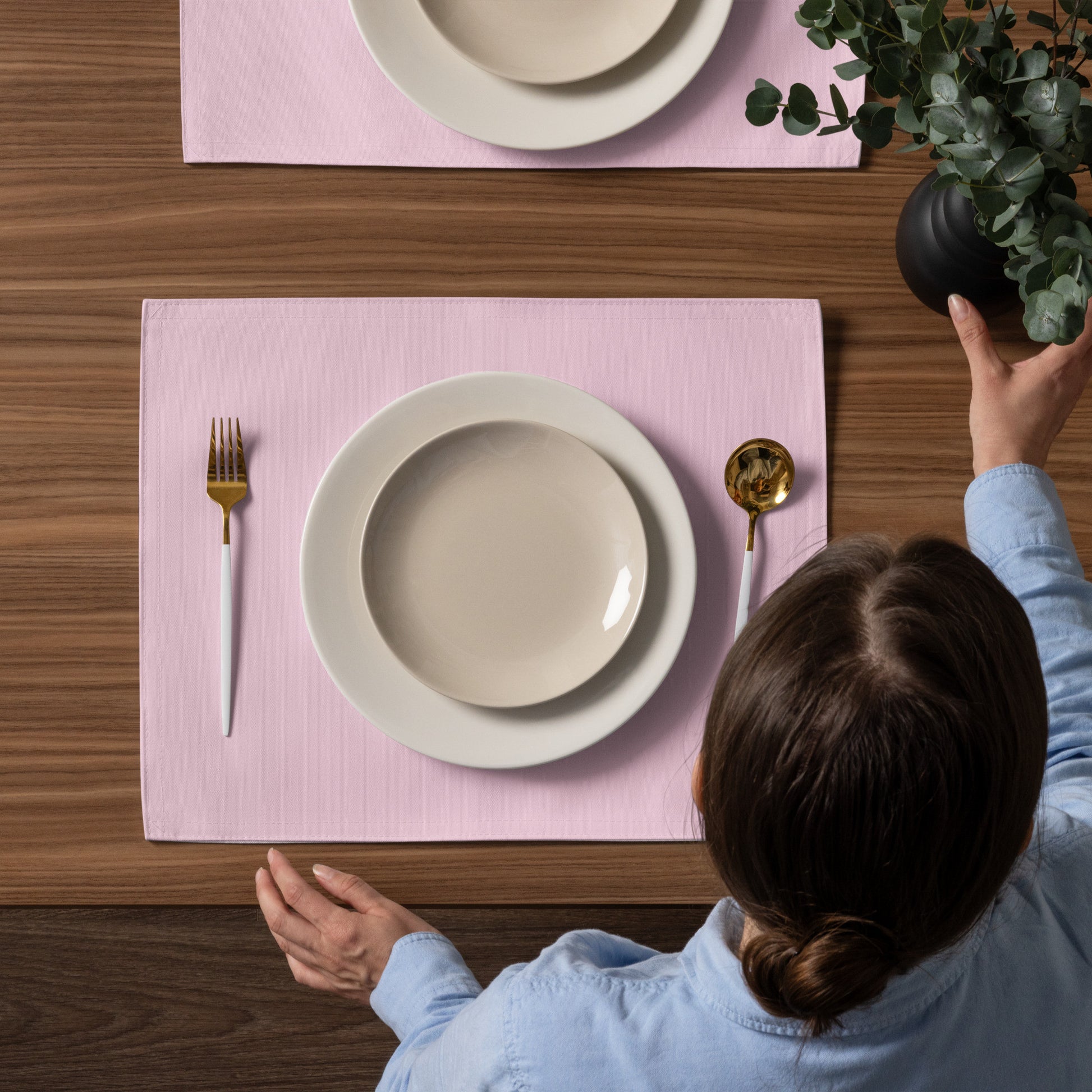 Coco Palm Placemat Set - Pink-Dining Room & Kitchen-DECOROLALA