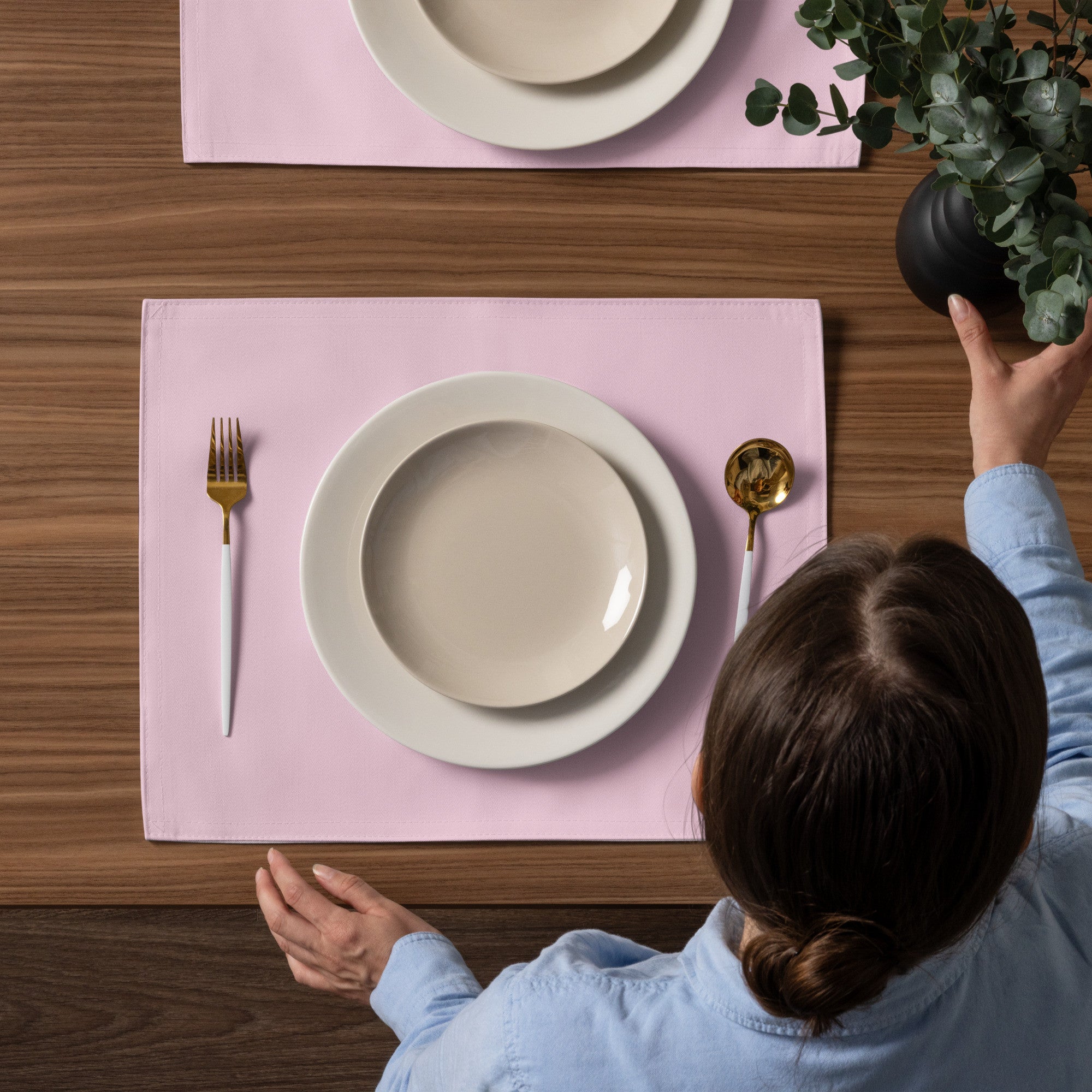 Coco Palm Placemat Set - Pink-Dining Room & Kitchen-DECOROLALA