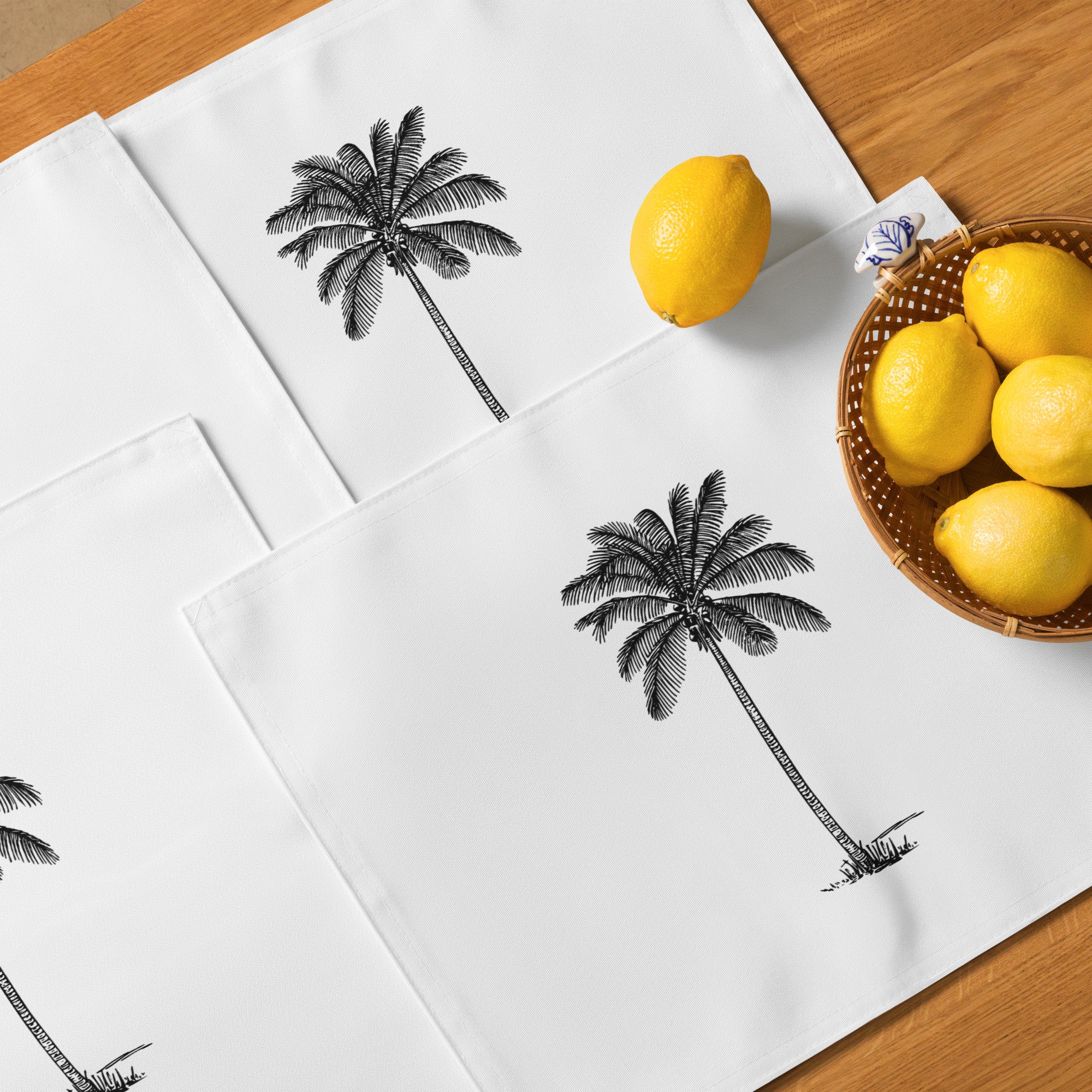 Coco Palm Placemat Set - White-Ergot-DECOROLALA