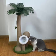 Coconut Tree Cat Scratching Post with Ball Toy - Green 85cm-Cat Furniture-DECOROLALA