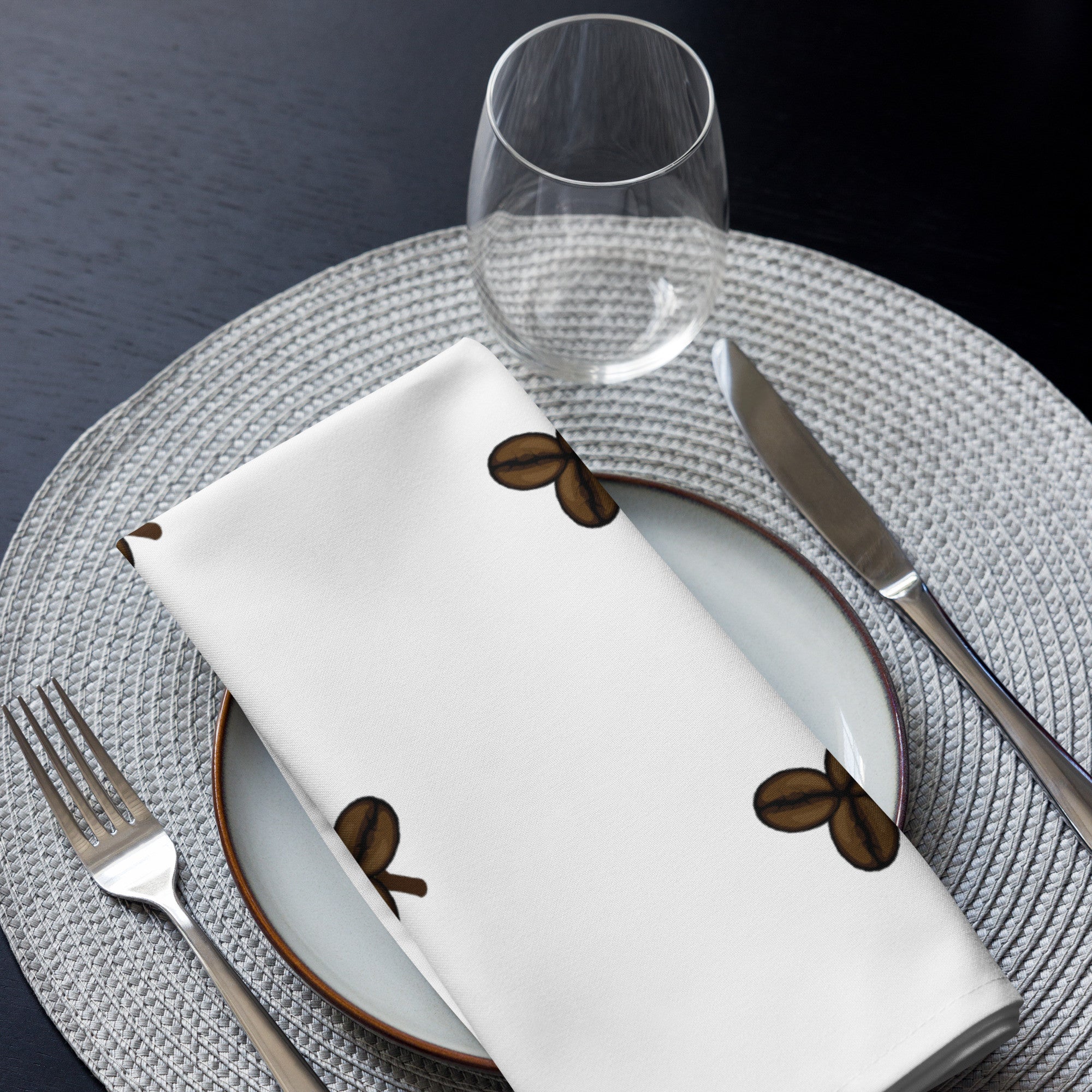 Coffee Clover Pattern Cloth Napkin Set - White-Dining Room & Kitchen-DECOROLALA