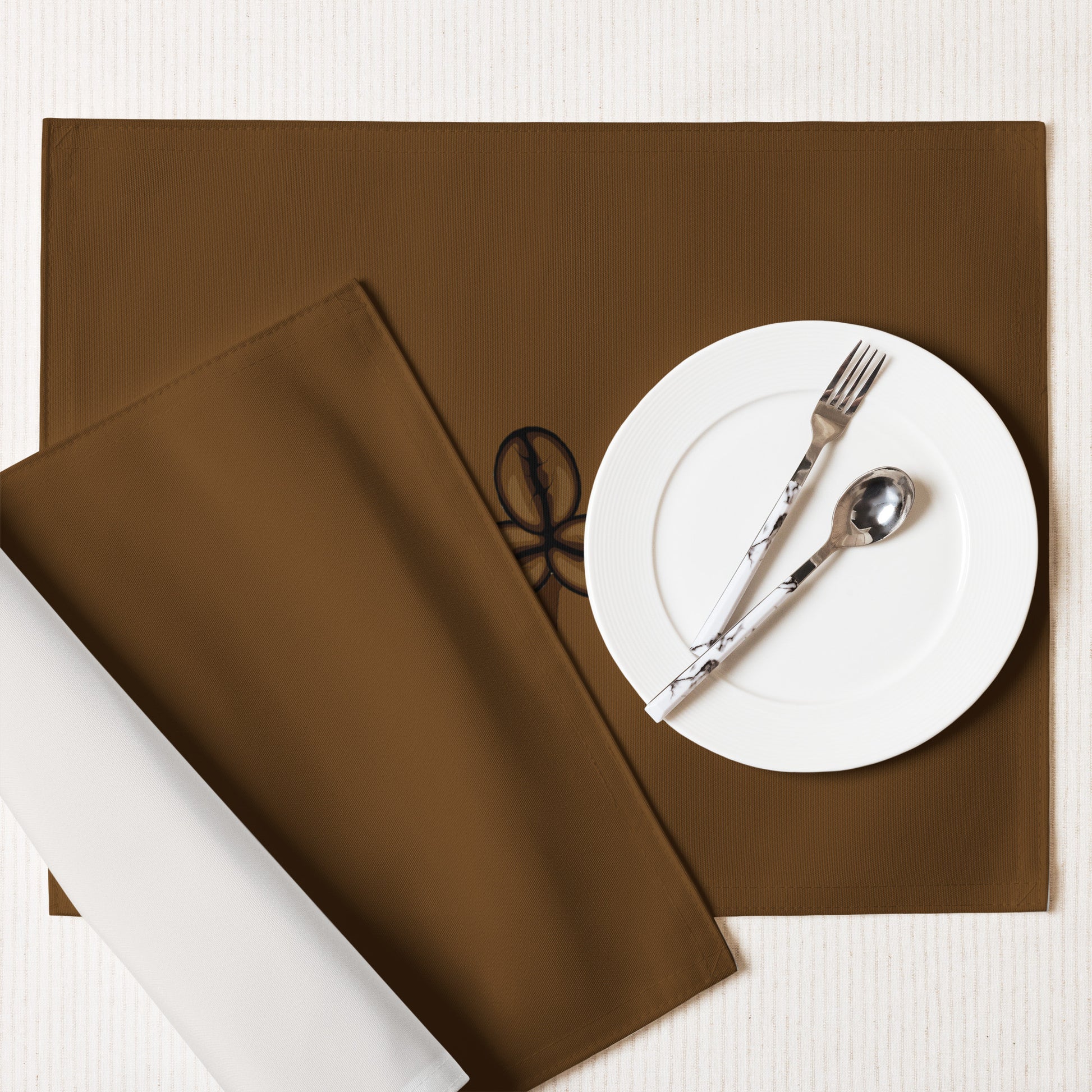 Coffee Clover Placemat Set - Mocha-Ergot-DECOROLALA