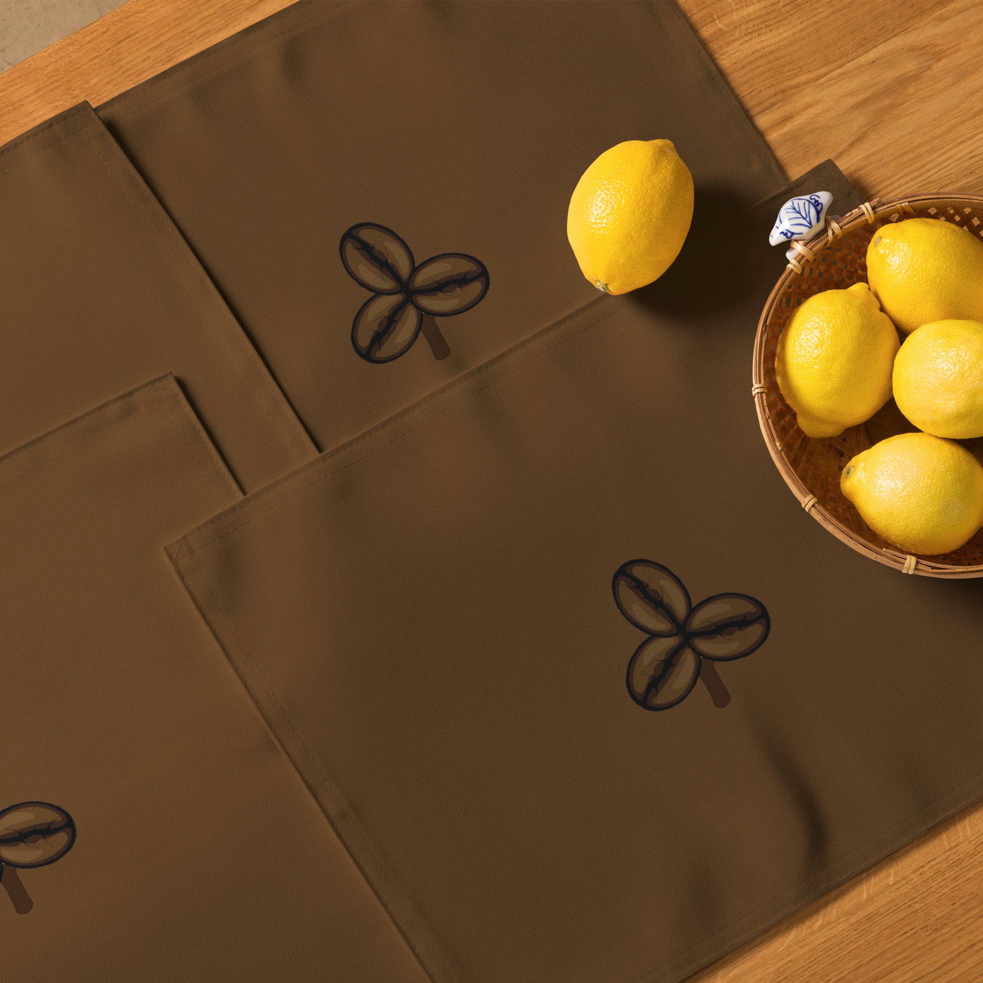 Coffee Clover Placemat Set - Mocha-Ergot-DECOROLALA