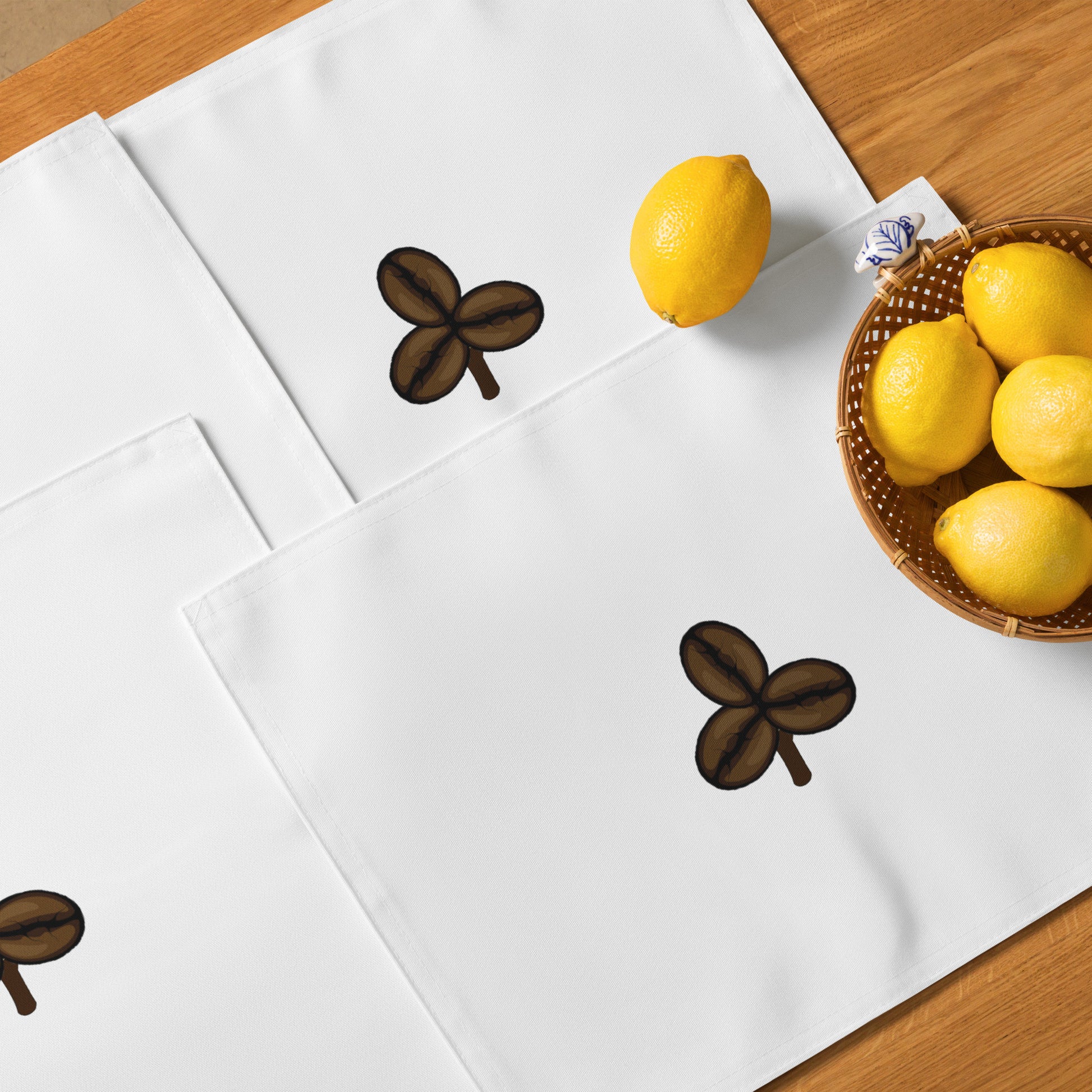 Coffee Clover Placemat Set - White-Dining Room & Kitchen-DECOROLALA