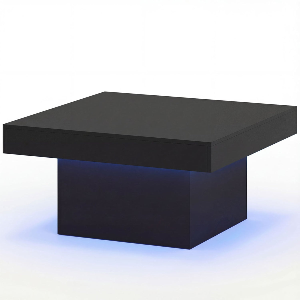Coffee Table Accent Table with LED Lights and Dynamic Modes-Black-Coffee Tables-DECOROLALA