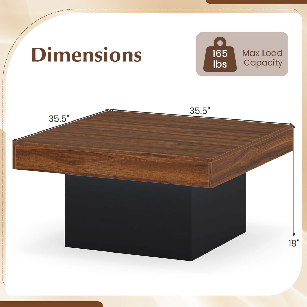 Coffee Table Accent Table with LED Lights and Dynamic Modes-Rustic Brown-Coffee Tables-DECOROLALA