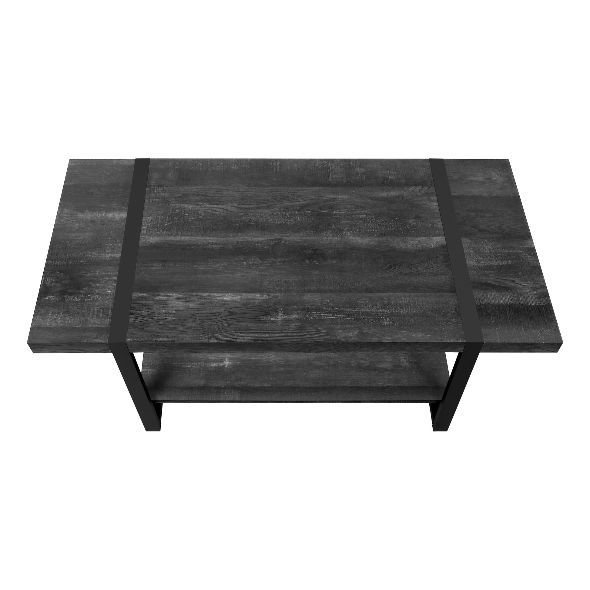 Coffee Table - Brown Reclaimed Wood-Look / Black Metal-Accent Table-DECOROLALA
