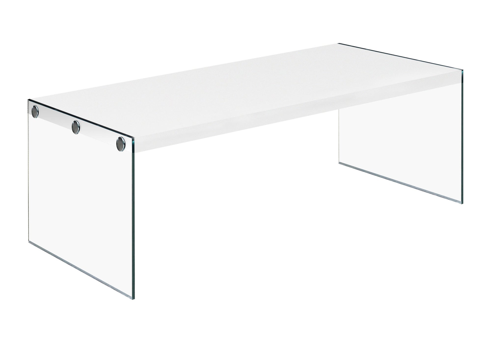 Coffee Table Grey Cement Look Tempered Glass-Accent Table-DECOROLALA