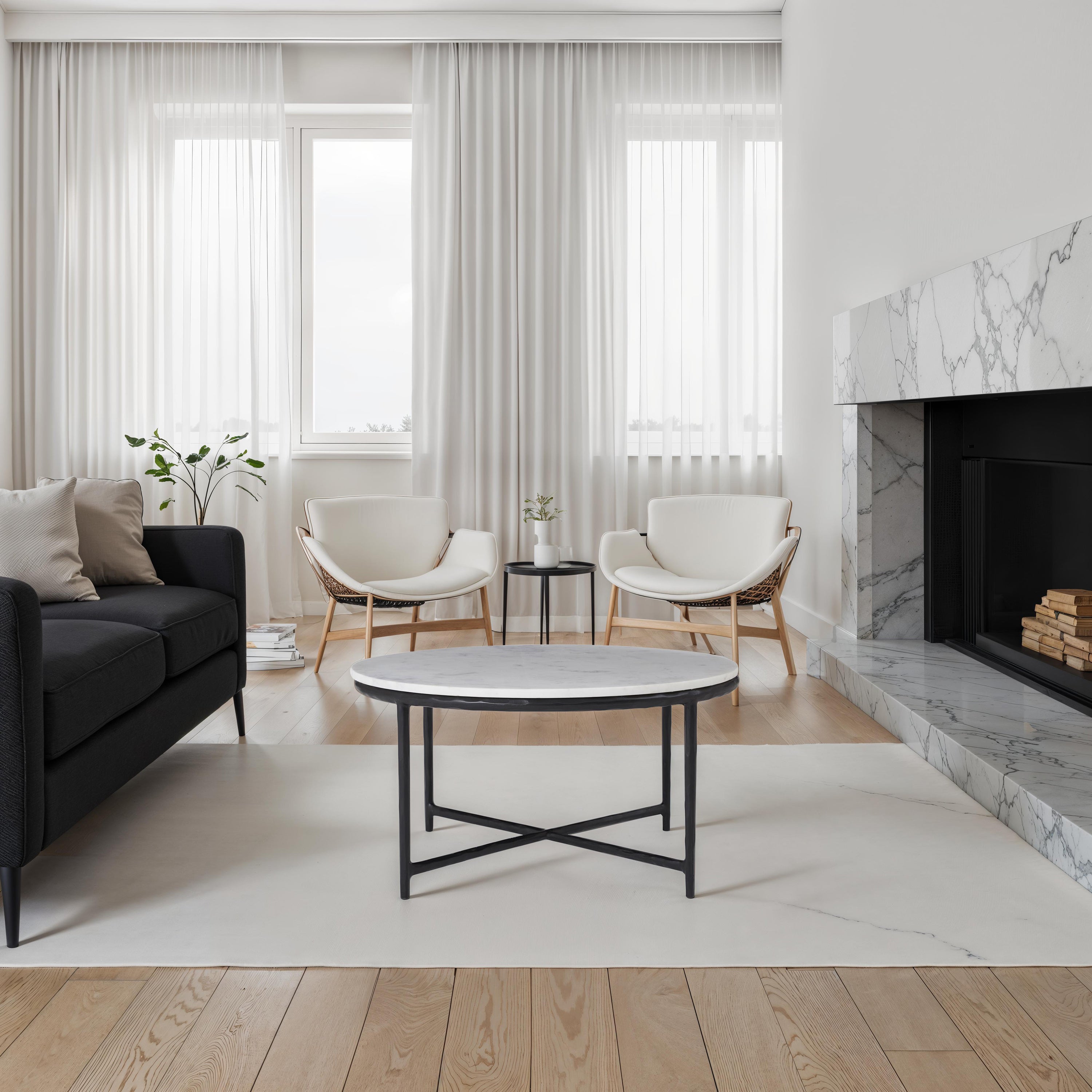 Coffee Table Rowena Marble Black-Rowena-DECOROLALA
