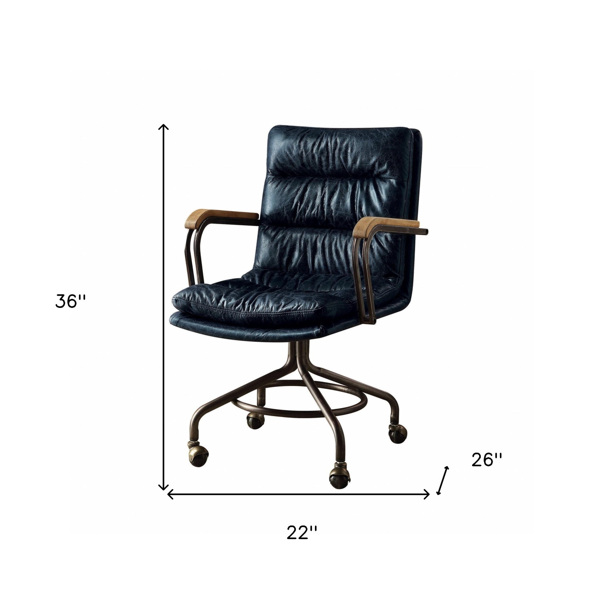 Coffee and Dark Brown Swivel Leather Rolling Executive Office Chair-Office Chairs-DECOROLALA
