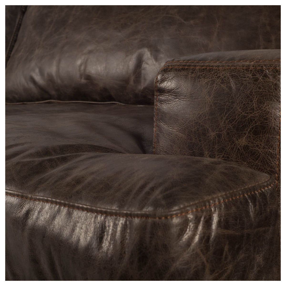 Colburne Brown Leather Club Chair - Black Metal Base-Chairs-DECOROLALA
