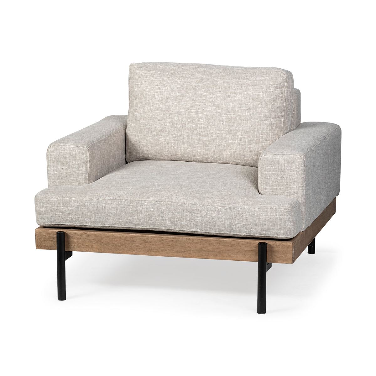 Colburne I Fabric W/ Wood and Iron Frame Accent Chair-Chairs-DECOROLALA