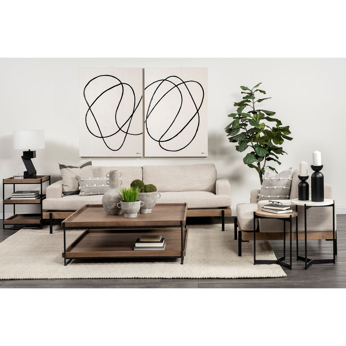 Colburne I Fabric W/ Wood and Iron Frame Accent Chair-Chairs-DECOROLALA