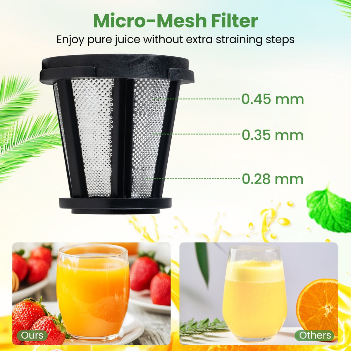 Cold Press Juicer Machine with 95% High Yield and 2-Speed Modes-Sliver-Juicers & Coffee Machines-DECOROLALA