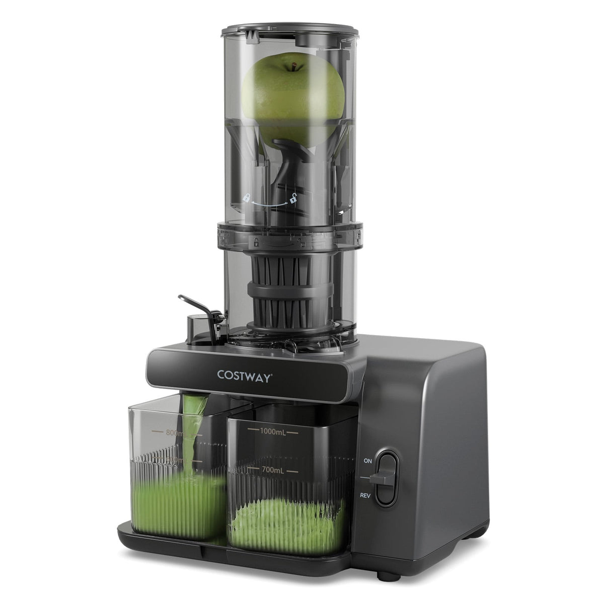 Cold Press Juicer with 5.3 Inches Feed Chute High Juice Yield and Reverse Function-Kitchen Utensils-DECOROLALA