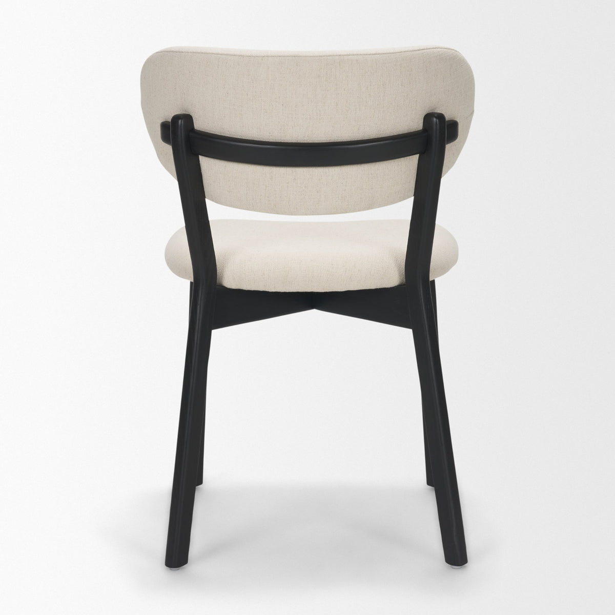Cole Open Back Dining Side Chair | Natural Linen w/ Dark Wood-Dining Chairs-DECOROLALA