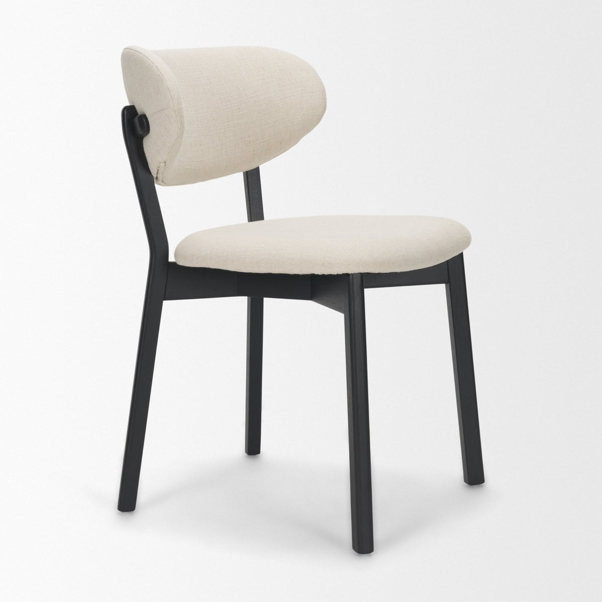Cole Open Back Dining Side Chair | Natural Linen w/ Dark Wood-Dining Chairs-DECOROLALA