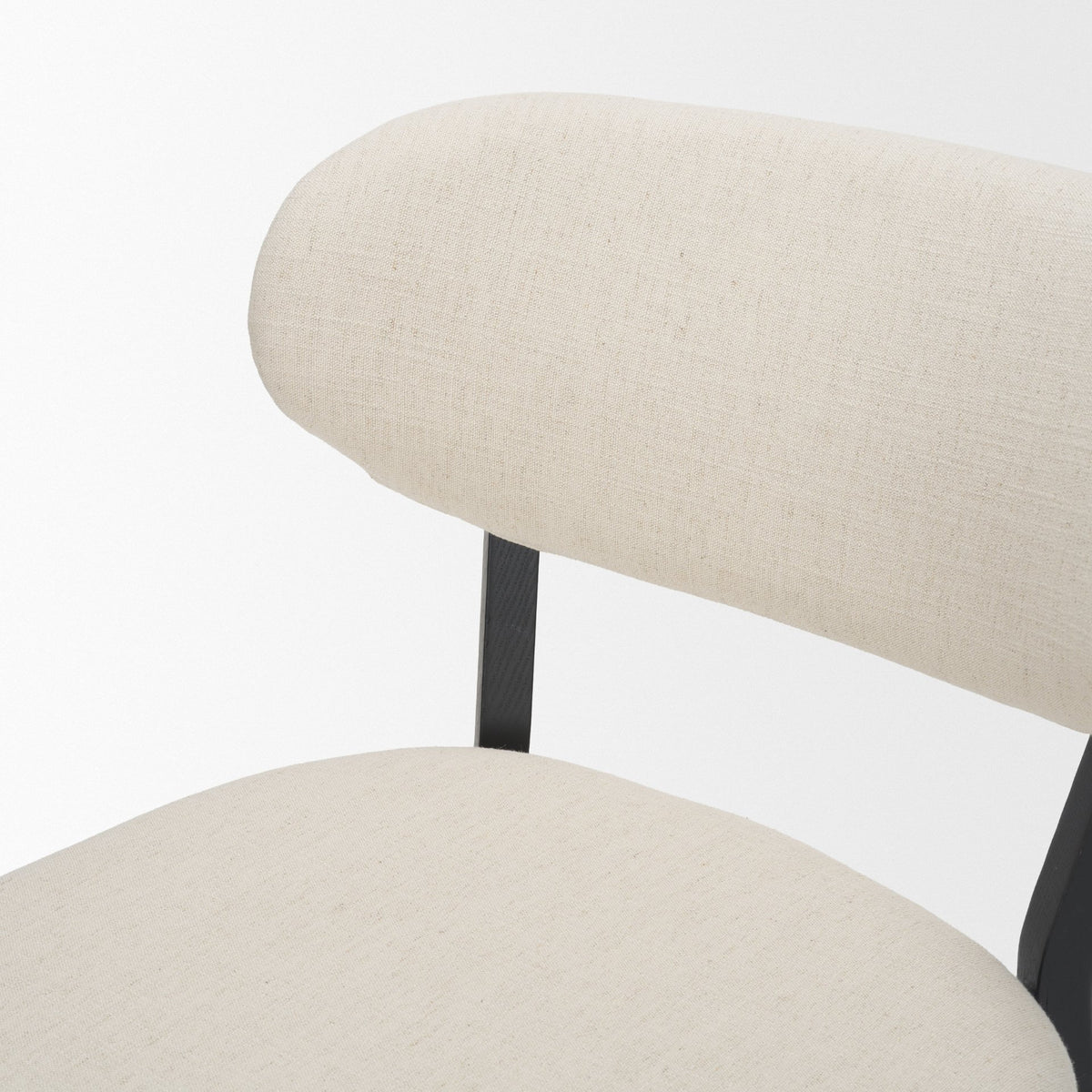 Cole Open Back Dining Side Chair | Natural Linen w/ Dark Wood-Dining Chairs-DECOROLALA