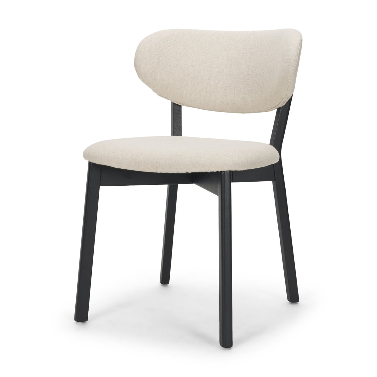 Cole Open Back Dining Side Chair | Natural Linen w/ Dark Wood-Dining Chairs-DECOROLALA