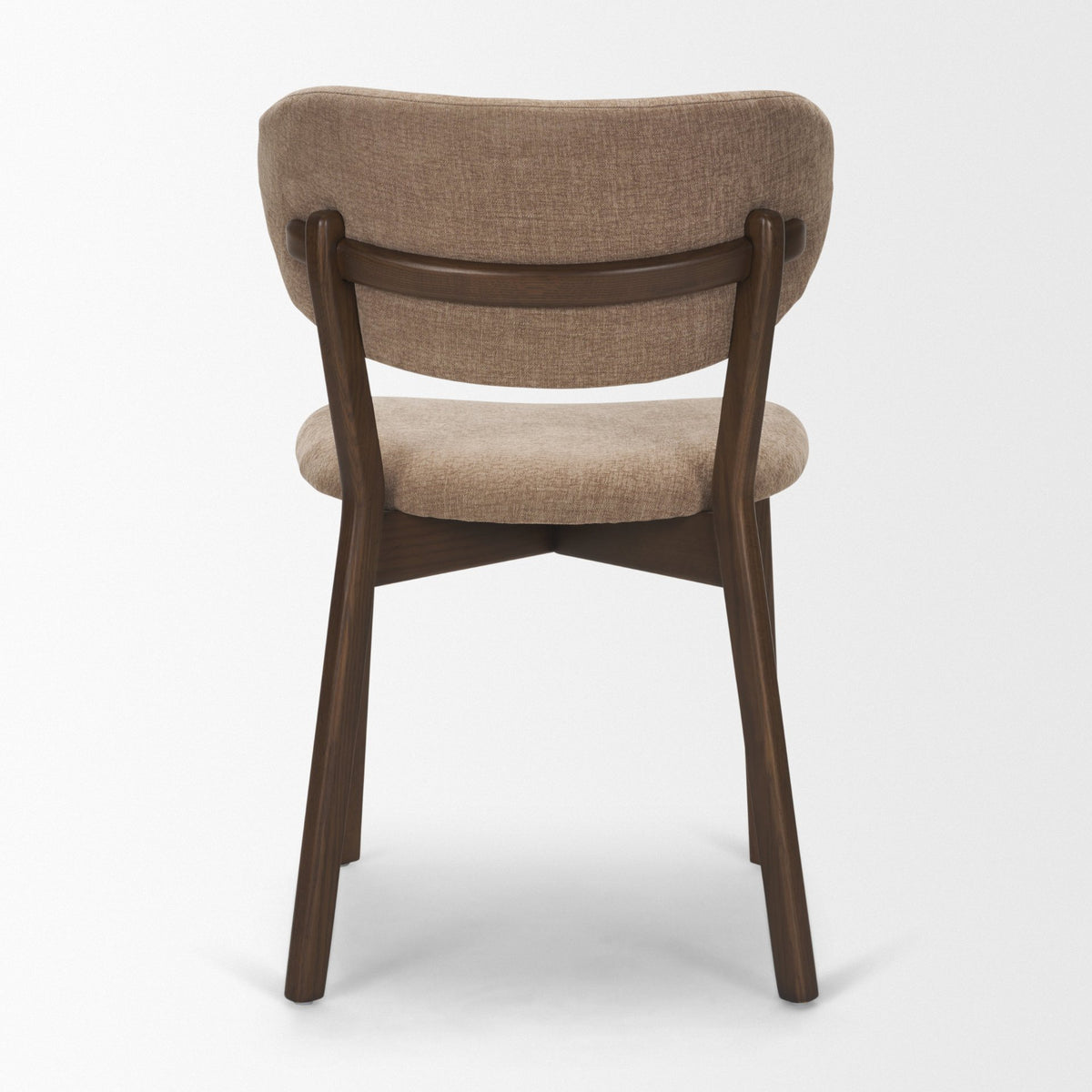 Cole Open Back Dining Side Chair | Stonewashed Latte Fabric w/ Wood-Dining Chairs-DECOROLALA