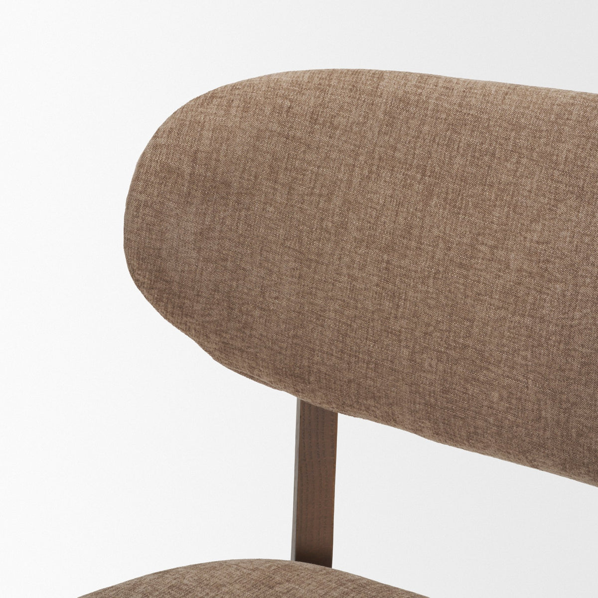Cole Open Back Dining Side Chair | Stonewashed Latte Fabric w/ Wood-Dining Chairs-DECOROLALA