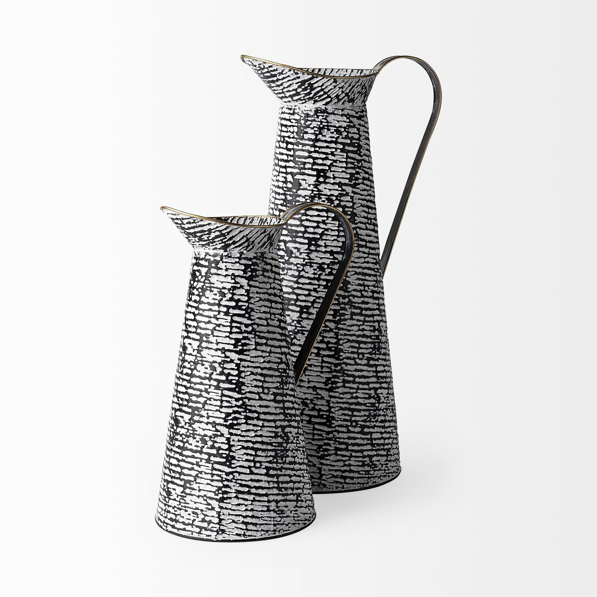 Colette Small Black/White Patterned Vase-Jars Jugs Urns-DECOROLALA
