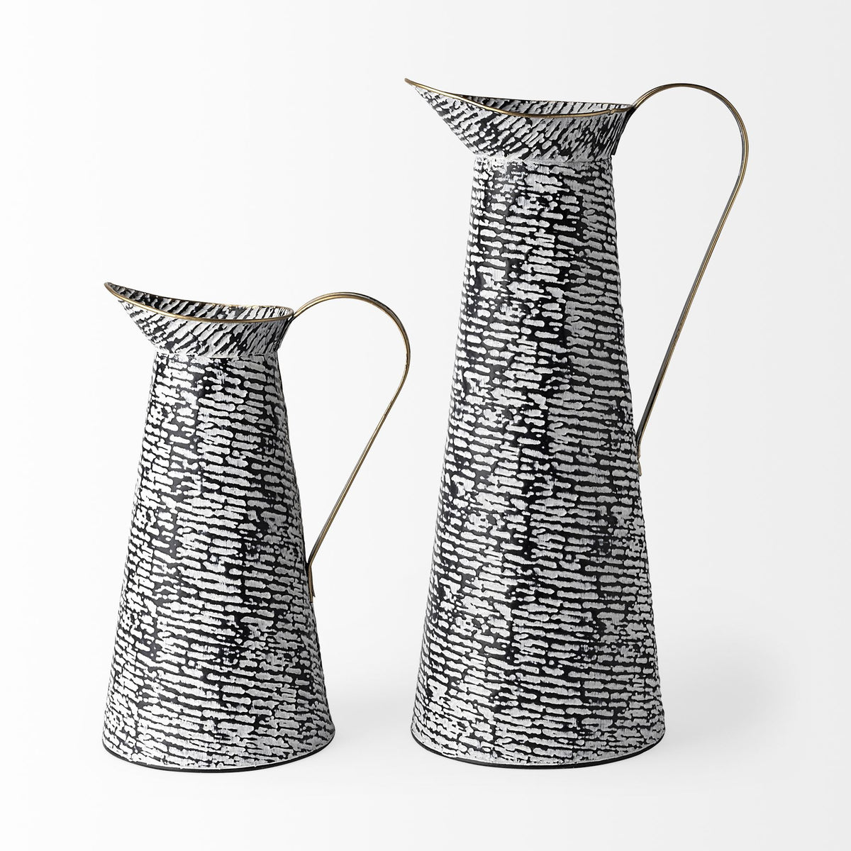 Colette Small Black/White Patterned Vase-Jars Jugs Urns-DECOROLALA