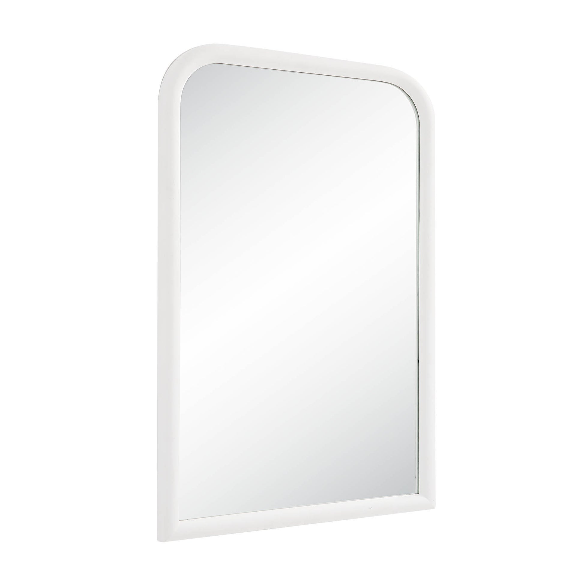 Colima 36" Tall Arch Wall Mirror, White-Mirror-DECOROLALA